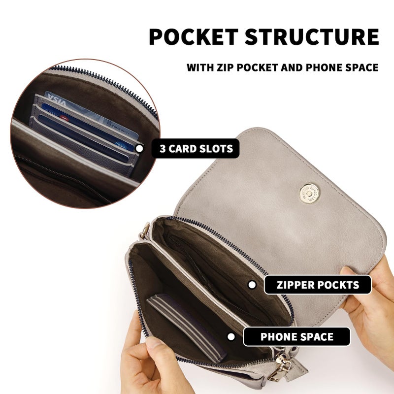 CHOLISS Small Crossbody Bags for Women, Vegan Leather Cell Phone Purse, Mini Travel Purse with Adjustable Strap - Image 4