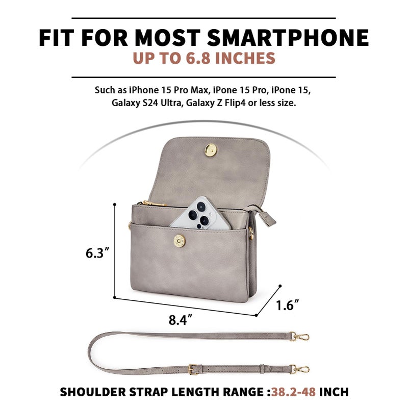 CHOLISS Small Crossbody Bags for Women, Vegan Leather Cell Phone Purse, Mini Travel Purse with Adjustable Strap - Image 3