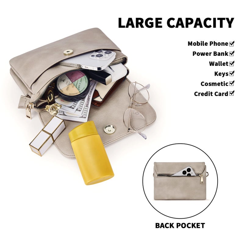 CHOLISS Small Crossbody Bags for Women, Vegan Leather Cell Phone Purse, Mini Travel Purse with Adjustable Strap - Image 5