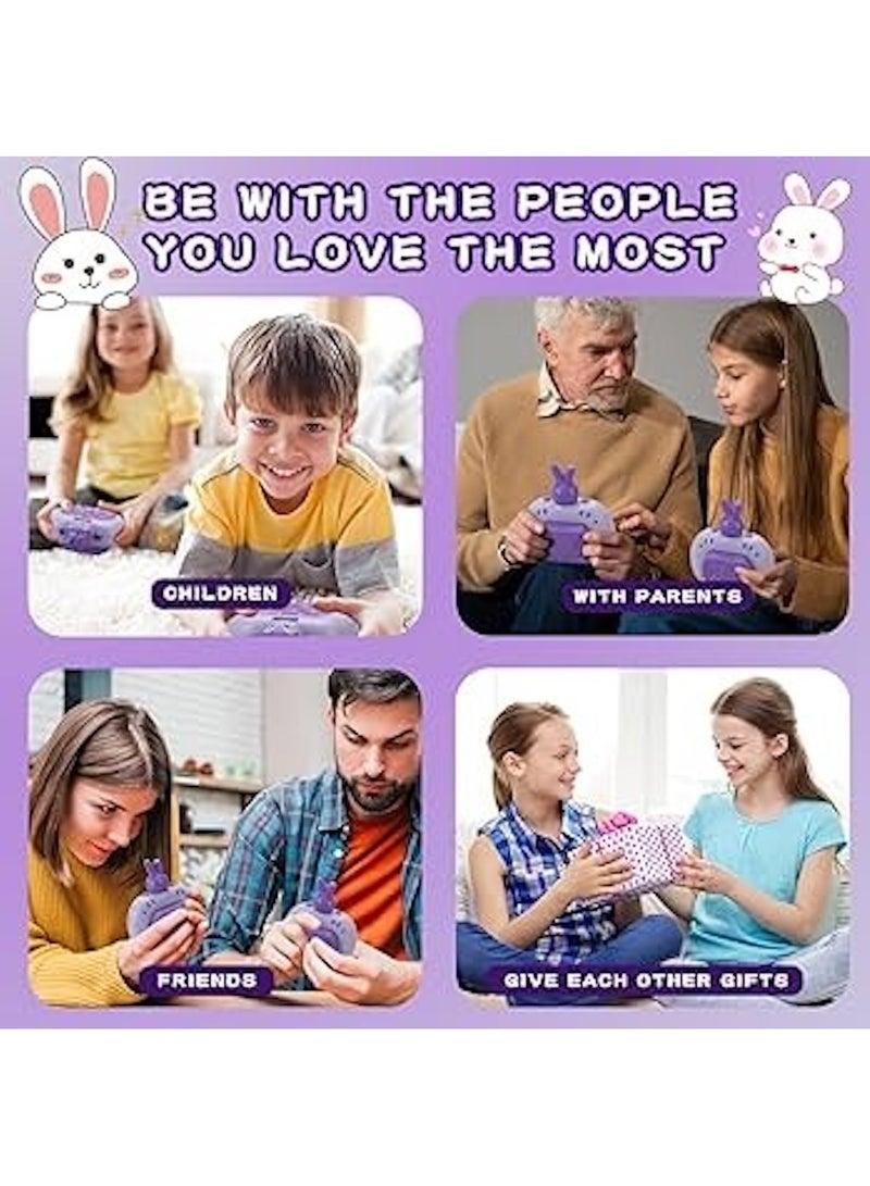 Huitich Kids Cartoon Bunny Pop It Game Console – Purple Fidget Toy with Light & Sound - Image 2