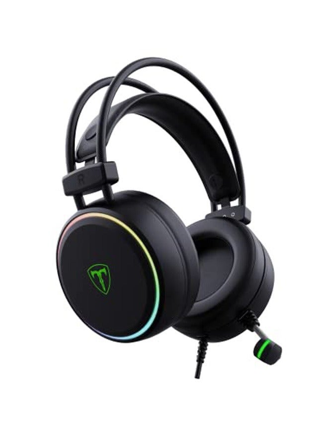 Captaintech Gaming Headset for PS4 PC Xbox One PS5 Controller, Over Ear Headphones with Mic, RGB LED Light, Bass Surround, Soft Memory Earmuffs for Laptop Mac Nintendo NES Games - Image 3