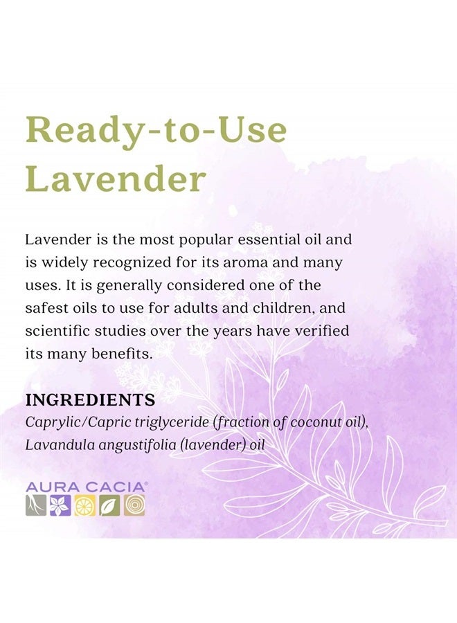 Aura Cacia Ready-to-Use Lavender Essential Oil in Fractionated Coconut Oil | GC/MS Tested for Purity | 4 fl. oz. - Image 1