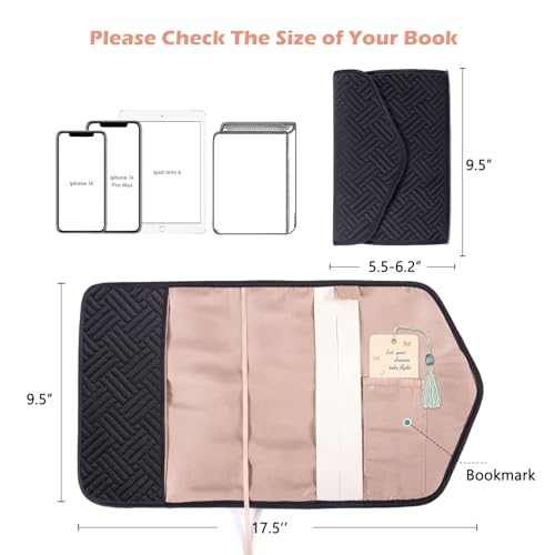 APLUFINE Reusable Book Cover with Magnet Closure - Adjustable Book Sleeve for Book Lovers Gift - Book Protector for Paperback -Book Covers for Hardcover - Book Pouch - Book Carrier - Image 2