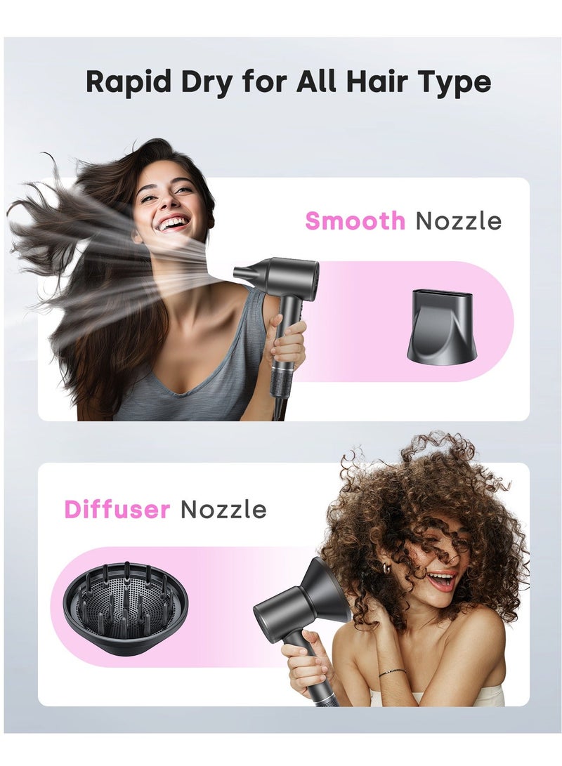 BOPCAL Professional 1500W Ionic Hair Dryer, Brushless High‑Speed Motor for Fast Drying, Thermo‑Control Heat Protection, Low Noise, 4 Temps & 3 Speeds Blow Dryer - Image 5