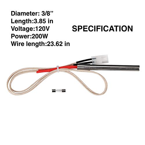 GRILLME Fire Pot Burn Pot and Hot Rod Ignitor Kit Replacement for Traeger Pellet Grill with Screws and Fuse - Image 3