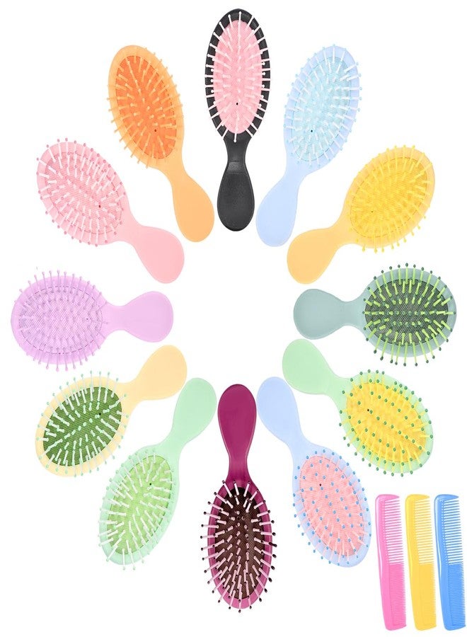 YOJOR 15 Pack Mini Wet Hair Brush Mini Detangling Brush for Wet & Dry Hair, Compact Travel Hairbrush for Teens & Adults, Perfect for Bridesmaid Gifts, Party Favors - Image 1