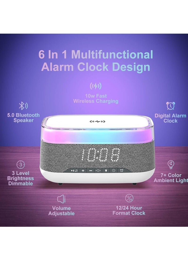 ProOne ProOne PGM202 Wireless LED Speaker with 15W Wireless Charger, Digital Clock, Alarm Clock, FM Radio, and LED Light – Bluetooth V5.3 for Home & Office  - Image 2