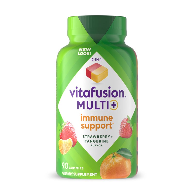 Vitafusion Multi Immune Support 2in1 Benefits Flavors Adult Gummy Vitamins with Vitamin C Zinc Daily Multivitamins 90 Count