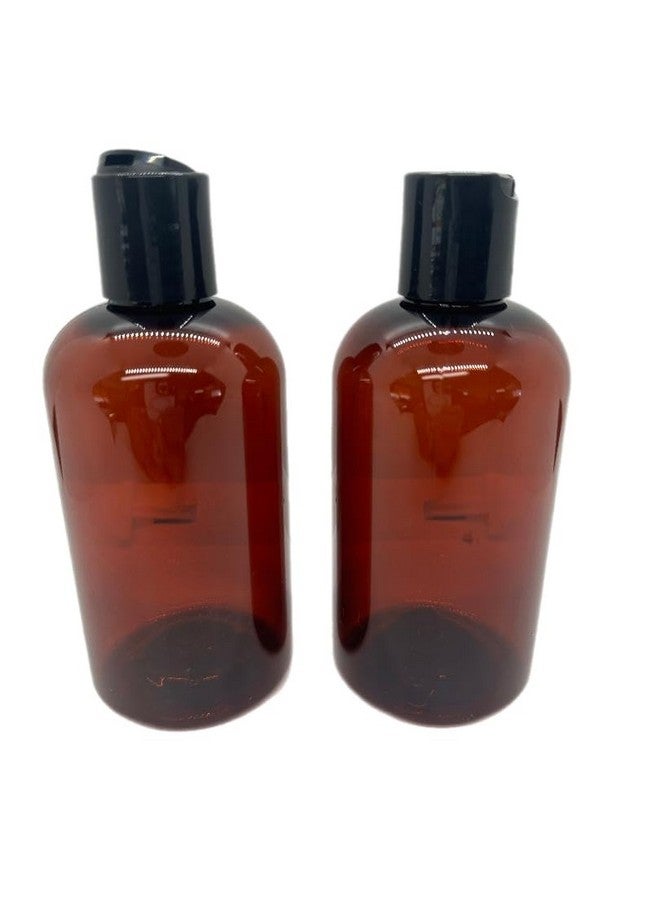 كاريبيان كوستال ديلايتس زجاجة بلاستيكية بلون العنبر من Caribbean Coastal Delights سعة 16 أونصة مع غطاء قرصي أسود - عبوة من قطعتين - خالية من مادة BPA ومقاومة للكسر - مثالية للمستحضرات والكريمات ومستحضرات التجميل الأساسية - Image 1