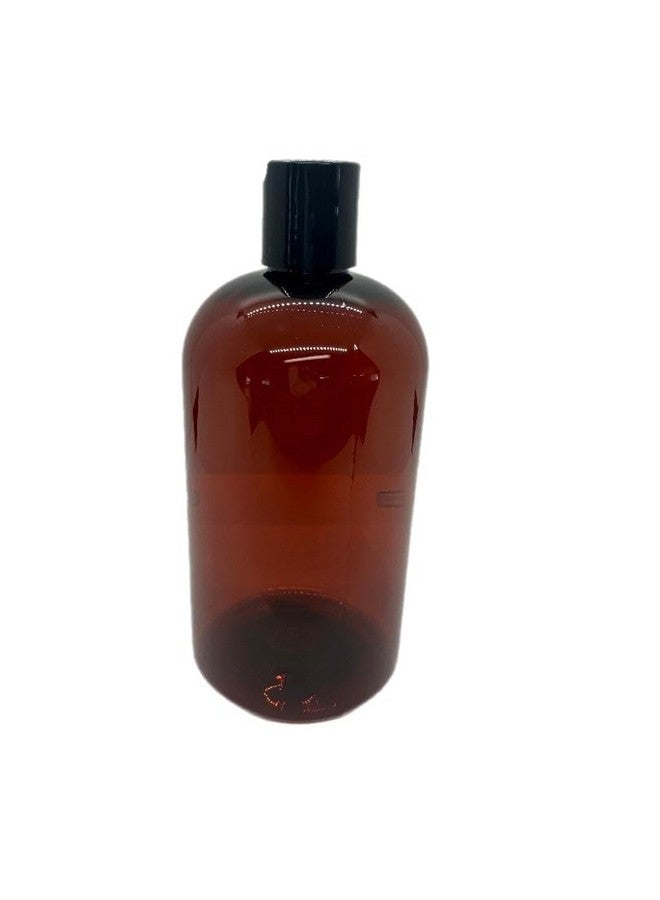 كاريبيان كوستال ديلايتس زجاجة بلاستيكية بلون العنبر من Caribbean Coastal Delights سعة 16 أونصة مع غطاء قرصي أسود - عبوة من قطعتين - خالية من مادة BPA ومقاومة للكسر - مثالية للمستحضرات والكريمات ومستحضرات التجميل الأساسية - Image 2