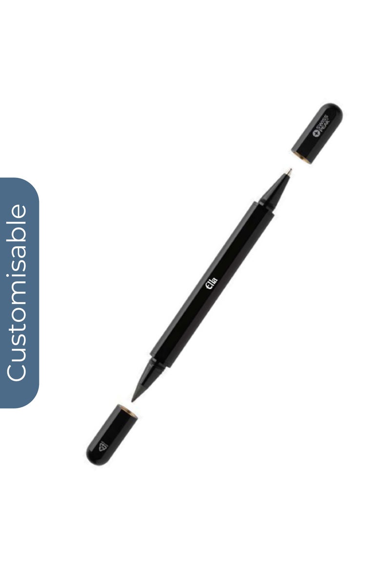 SWISS PEAK Personalised Swiss Peak® Storm RCS Recycled Aluminum Dual Tip Pen - Black - Image 1