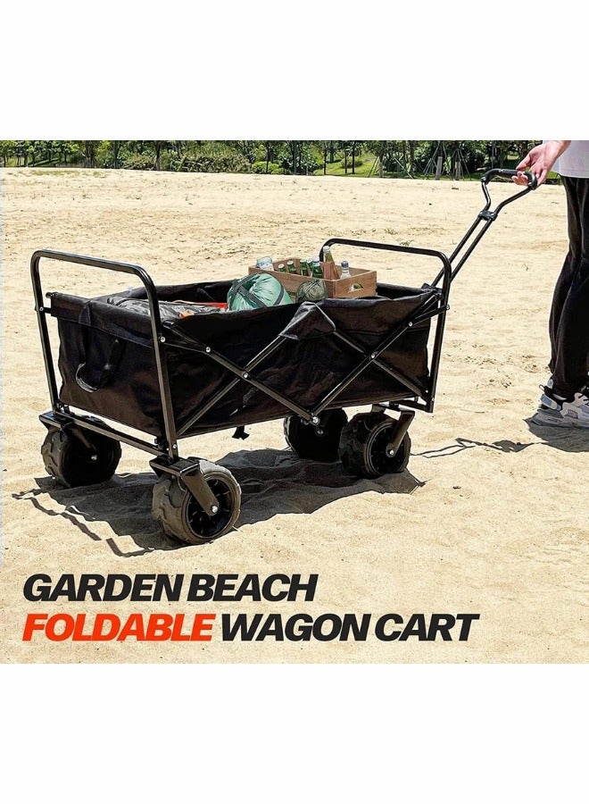 Prince Cart, Heavy Duty Utility Beach Wagon Cart, Large Capacity Foldable Grocery Wagon for Garden Outdoor, Sports, Camping, Picnic - Image 3
