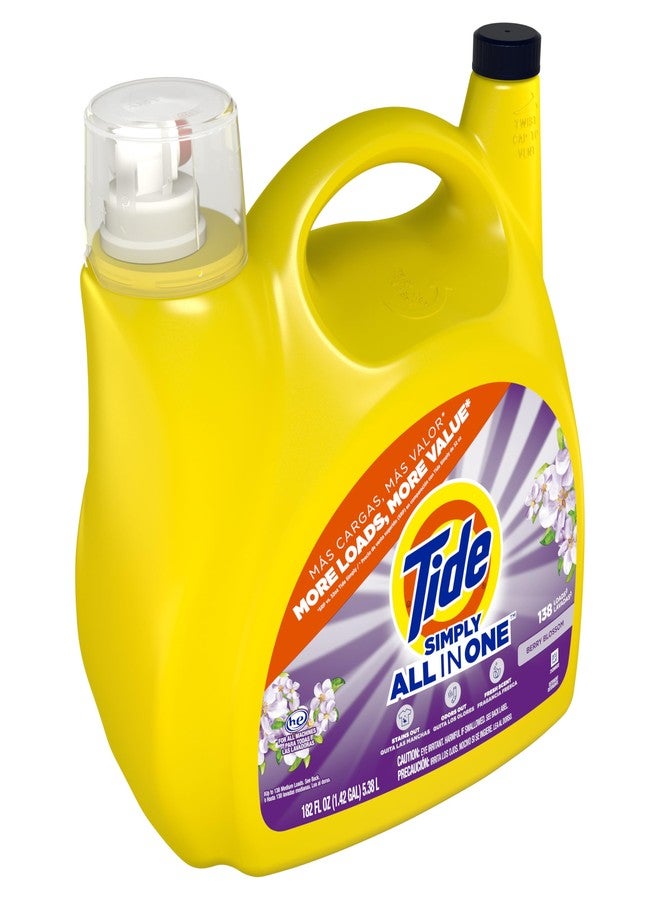 Tide Simply All-In-One Liquid Laundry Detergent, Berry Blossom Scent, 138 Loads, 182 fl oz - Image 3