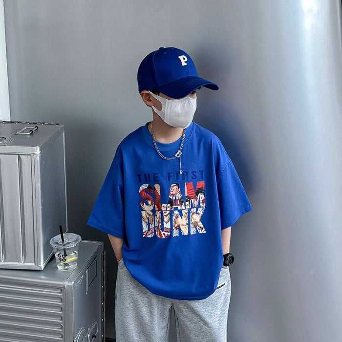 Boys' T-Shirt Short-Sleeved Pure Cotton 2026 Style Trendy And Handsome Children'S Streetwear Summer Clothing - Image 1