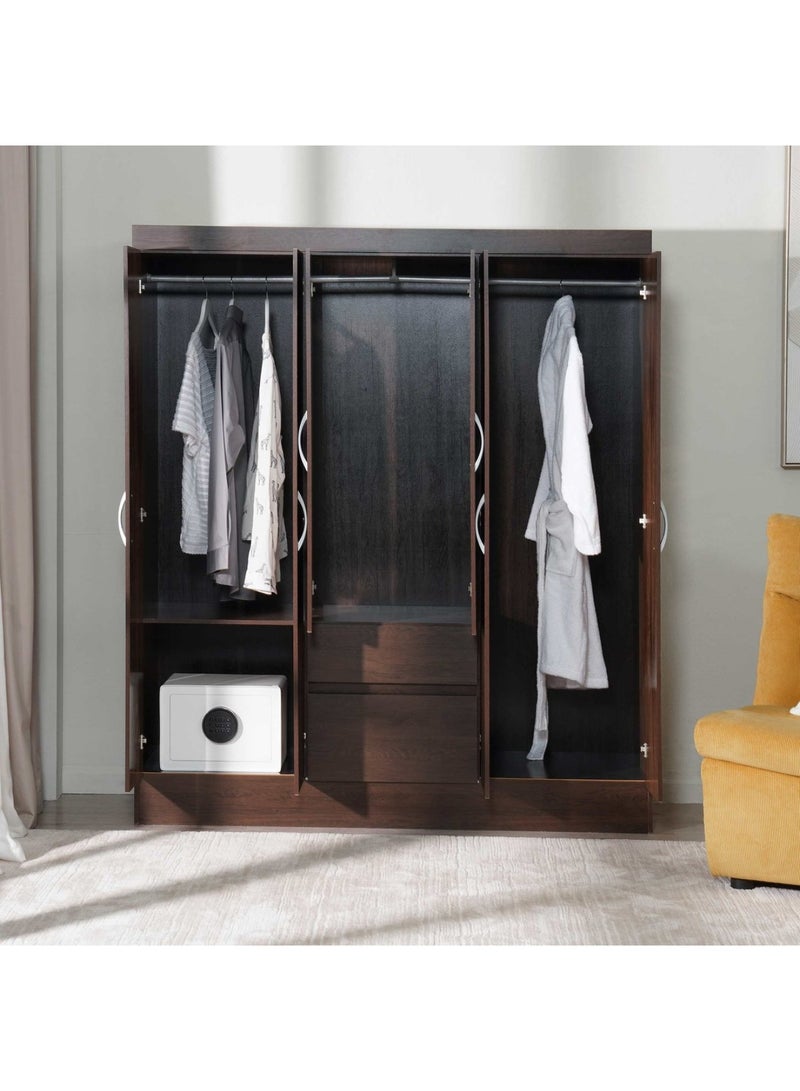 Pan Home Flash 6 Door Wardrobe - Wenge - Image 3