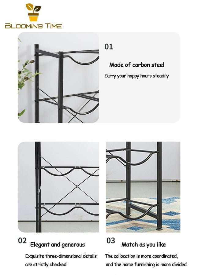 بلومنغ تايم حامل تخزين زجاجة المياه 4 طبقات ، رف إبريق الماء 8 زجاجات من 5 جالون الجرف الثقيلة لمكتب المنزل الصالة الرياضية ، وسهلة لتجميع-أسود - Image 4