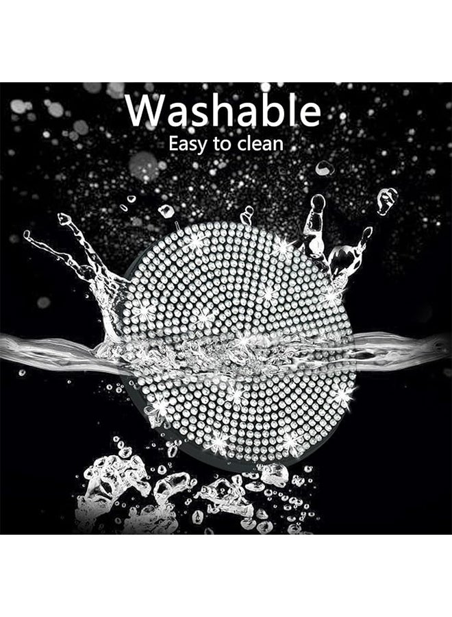 4pcs Bling Car Cup Holder Coaster,  Anti-Slip Shockproof Universal Fashion Car Coasters Insert Bling Crystal Rhinestone Automotive Interior Accessories for Women - Image 4