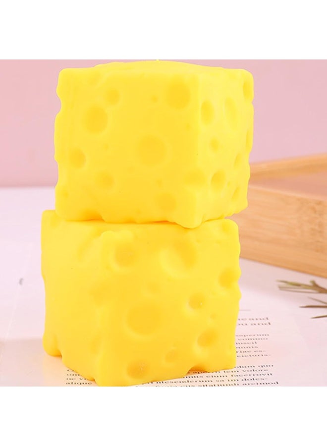 2026 Upgraded Yellow Big Cheese Squishy, Squeeze Cheeses, Rebounding Jumbo Squishy-Cheeses, Soft Novelty Toy, for Adults, Yellow Cute Party Favors (1Pc） - Image 5
