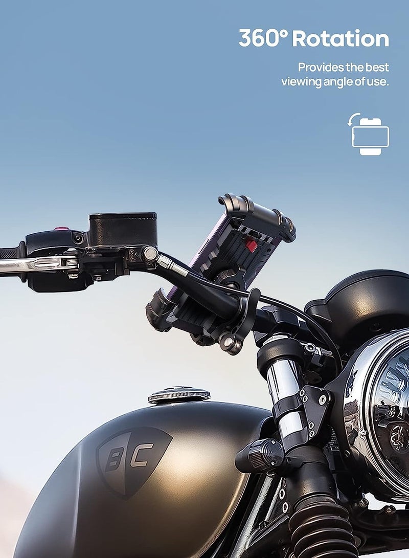 General Bike Phone Holder, Motorcycle Phone Holder - Motorcycle Handlebar Phone Clip for 4.7" - 6.8" Phones  - Image 3
