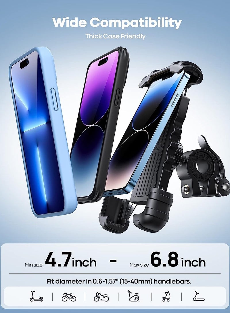 General Bike Phone Holder, Motorcycle Phone Holder - Motorcycle Handlebar Phone Clip for 4.7" - 6.8" Phones  - Image 5