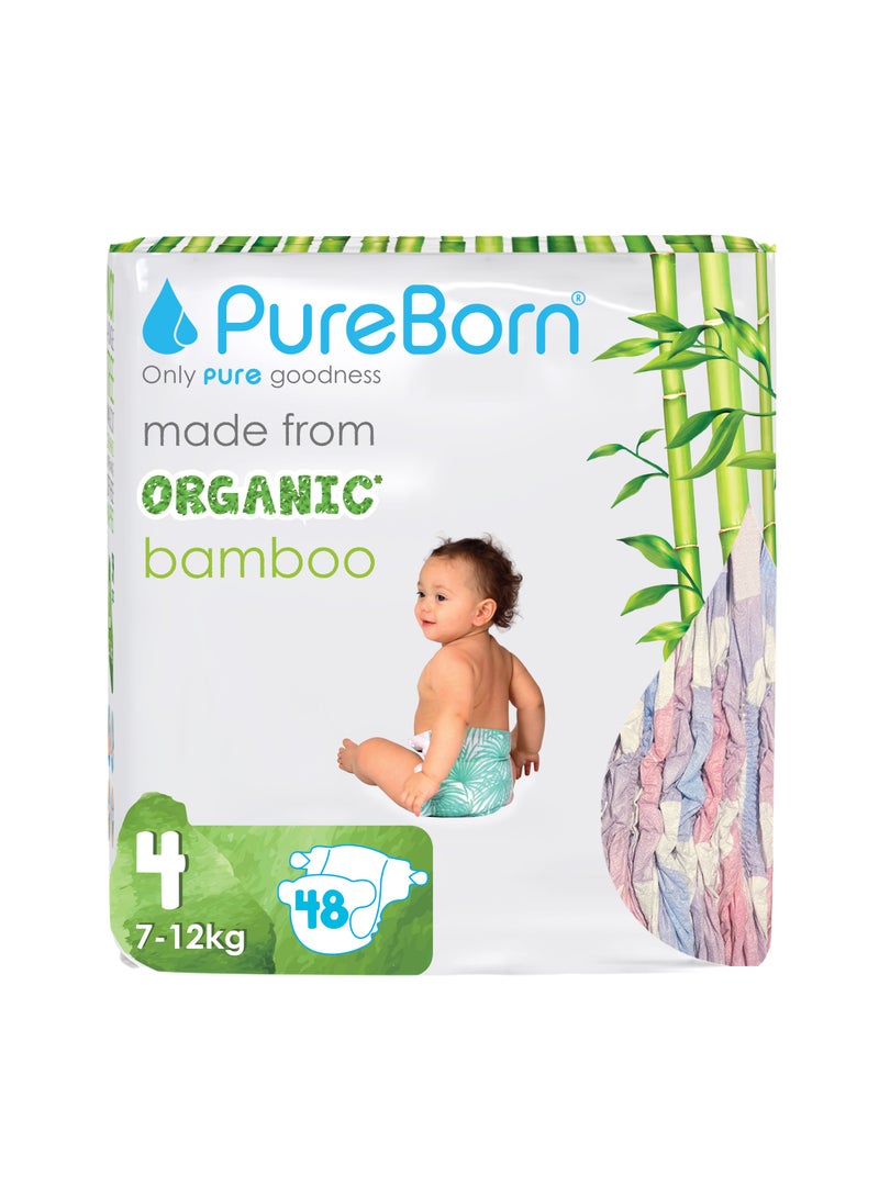 PureBorn Organic Bamboo Diapers Value Pack Size 4 - Image 1