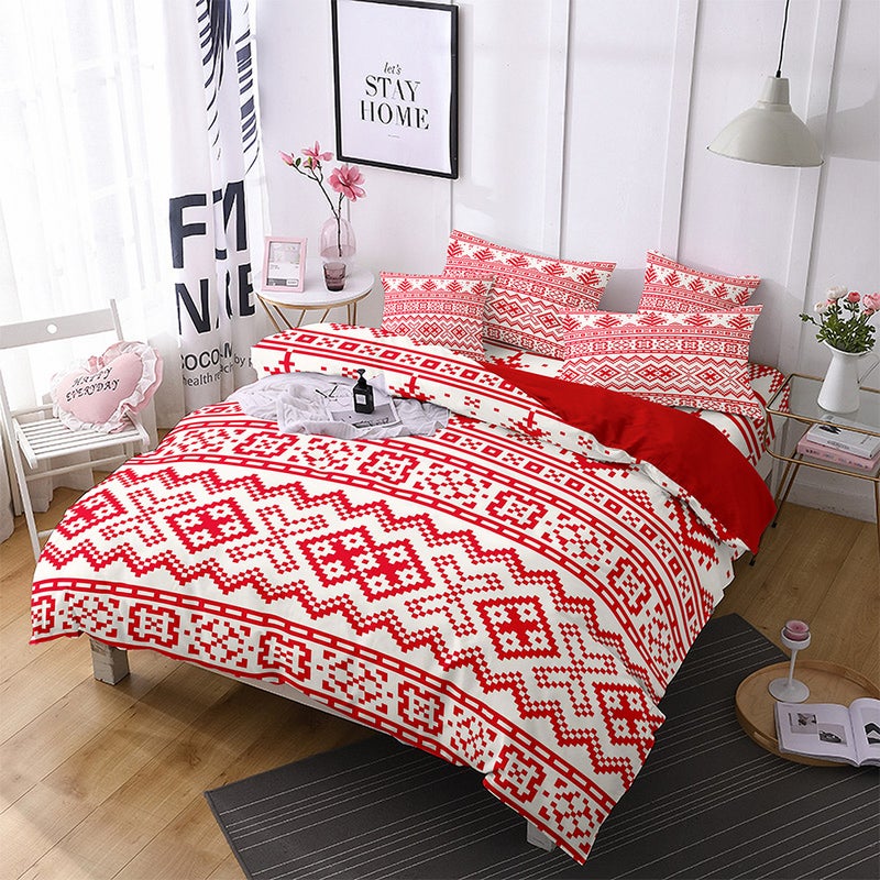 Bedding Three-Piece Christmas Series 3D Digital Printing Polyester Brushed Quilt Cover Bed Sheet One-Piece Delivery - Image 1