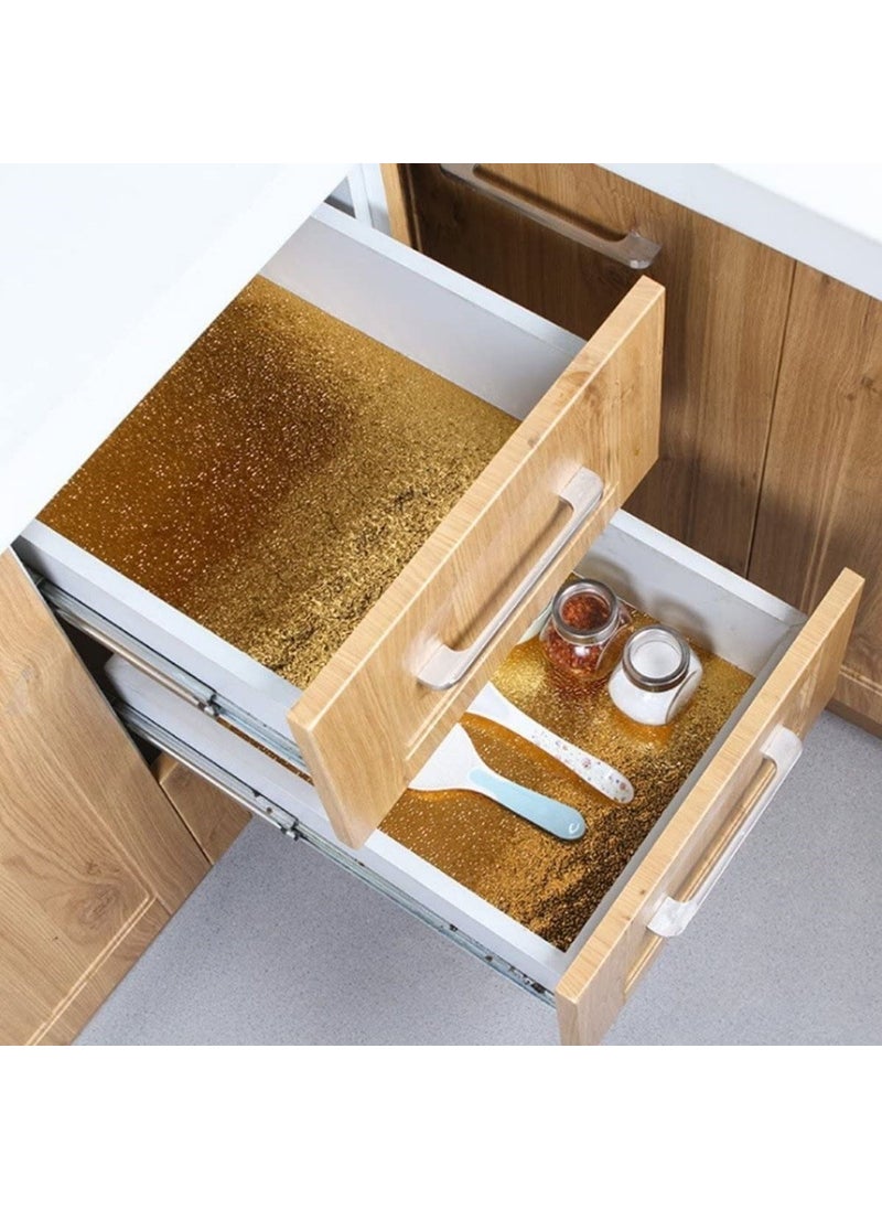 2N7 - 10 Meters Self Adhesive Erasable Kitchen Countertop Sticker Foil Gold Color - Image 1