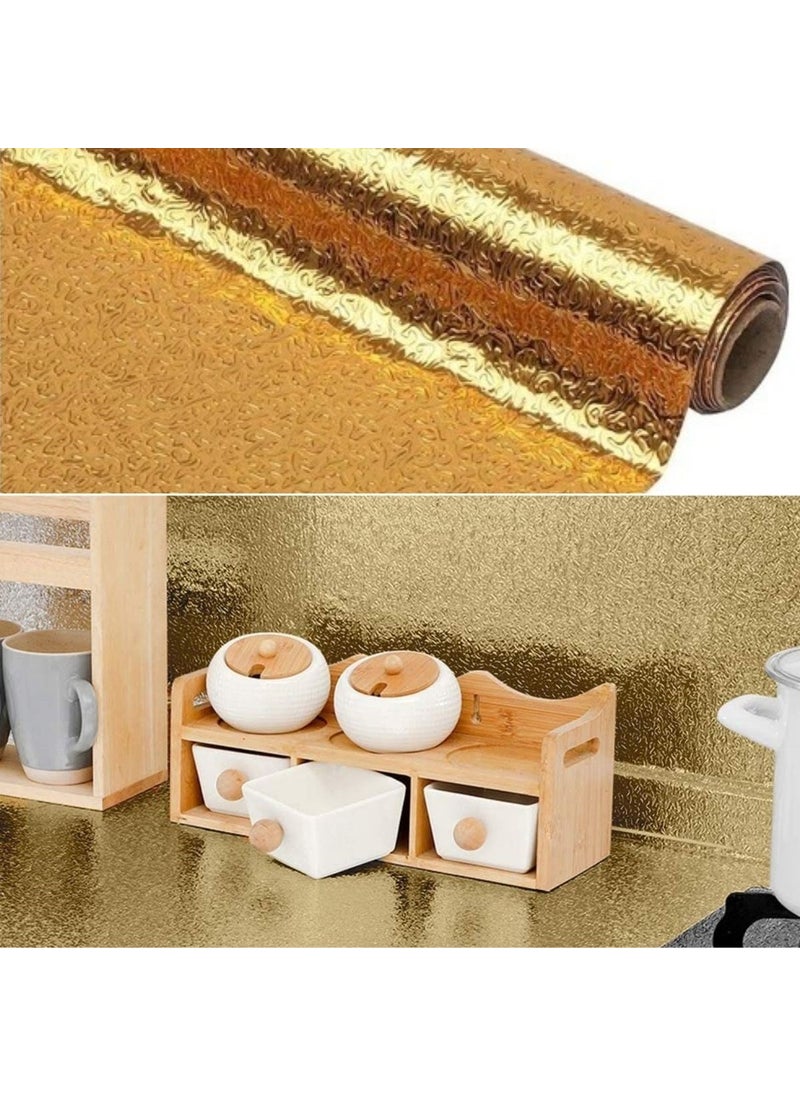 2N7 - 10 Meters Self Adhesive Erasable Kitchen Countertop Sticker Foil Gold Color - Image 1