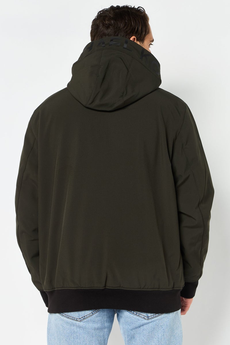 Michael Kors Men Brand Logo Hooded Parka Jacket, Olive - Image 4