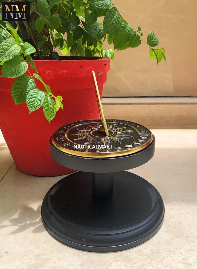 NAUTICALMART Nautical-Mart Brass Garden Sundial Clock - 8.5” Diameter Sundial Clock with Polished Brass Highlights - Image 4
