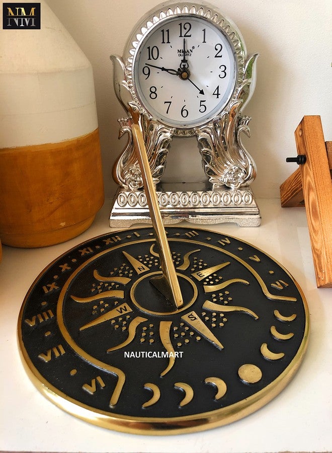 NAUTICALMART Nautical-Mart Brass Garden Sundial Clock - 8.5” Diameter Sundial Clock with Polished Brass Highlights - Image 5