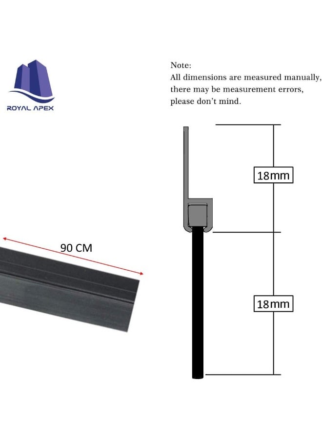 Royal Apex Door Bottom Brush And Rubber Seal With Screw For Exterior/Interior Doors, Insulation Door Seal Sound Proof Under Door Draft Blocker- Keeping Noise Repellent And Dust (90Cm, Rubber Black)  - Image 2