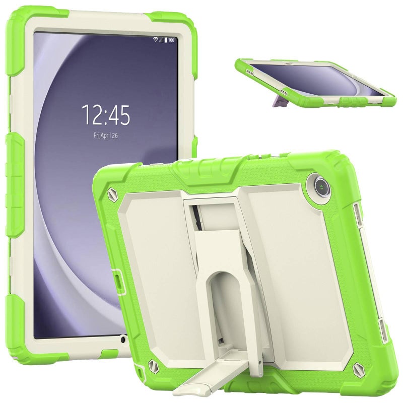 AD حافظة سامسونج تاب مقاومة للصدمات متوافقة مع Samsung Galaxy Tab A8 / Samsung Galaxy Tab A7 باللون أخضر مع غطاء حماية ووظيفة حامل وحمل يومي للتابلت مقاوم للصدمات بوظيفة حامل باللون. - Image 1