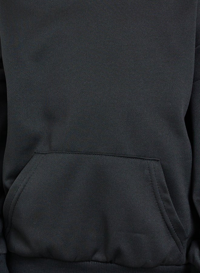 ستايلي ستيلي بويز هودي أسود بقصة مريحة وجيب أمامي - Image 3