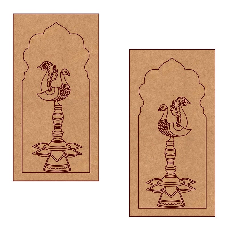 Wrapping Studio MDF Board for Lippan Art - Pre-Marked Bird Design Cutouts for Craft, Painting, DIY Projects - Eco-Friendly MDF Wood, 26x16 cm, Ideal for Creative Gift Ideas - Image 1