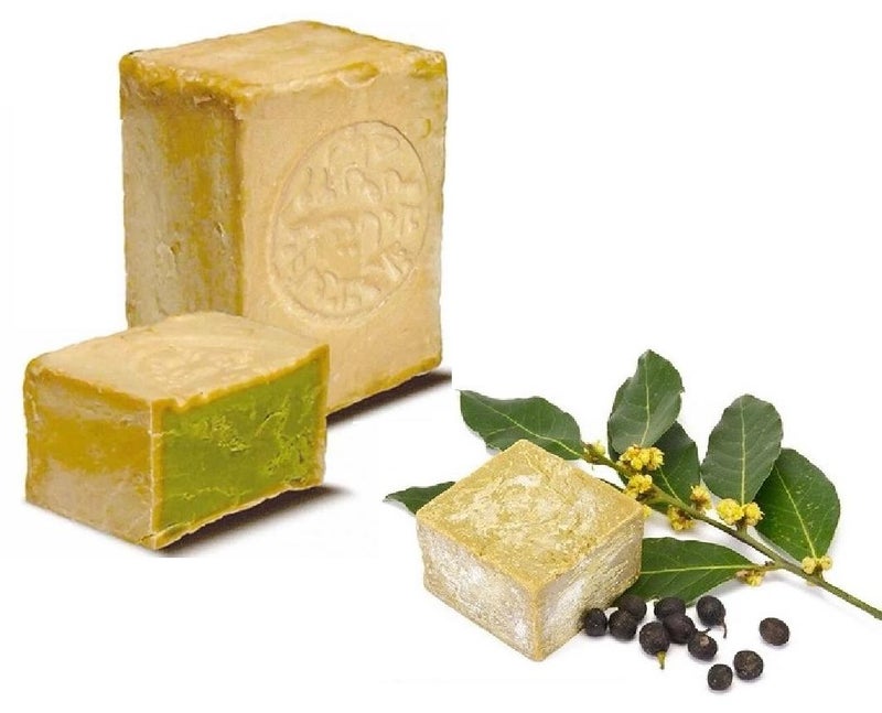 Odorless Natural Aleppo Laurel Soap Cube Handmade From Natural Ingredients Useful For Skin Care Rich In Olive And Laurel Oils Suitable For Bathing Washing Body Face Hands Hair Free Of Perfume Foaming Materials - Image 1