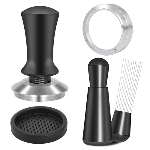 Reoszeank 51mm Espresso Accessories Kit, Spring Loaded Calibrated Tamper, WDT Tool and Dosing Funnel Set Fits Delonghi 51 mm Espresso Coffee Machines and Portafilter - Image 1