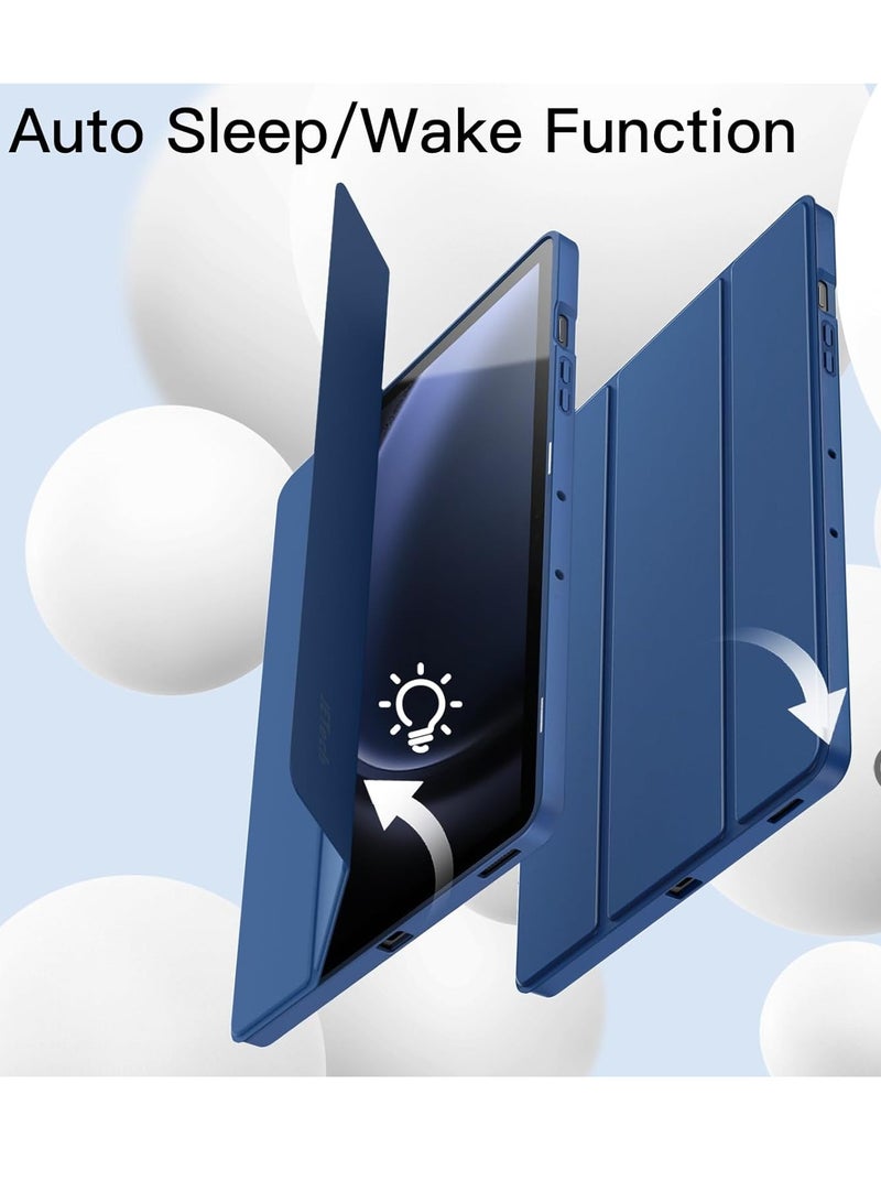 ELTRAZONE Case for Samsung Galaxy Tab S9 FE+ / S9 FE Plus 12.4-Inch – Soft TPU Tri-Fold Stand Protective Cover with S Pen Holder, S Pen Charging Support, Auto Wake/Sleep (Navy) - Image 5