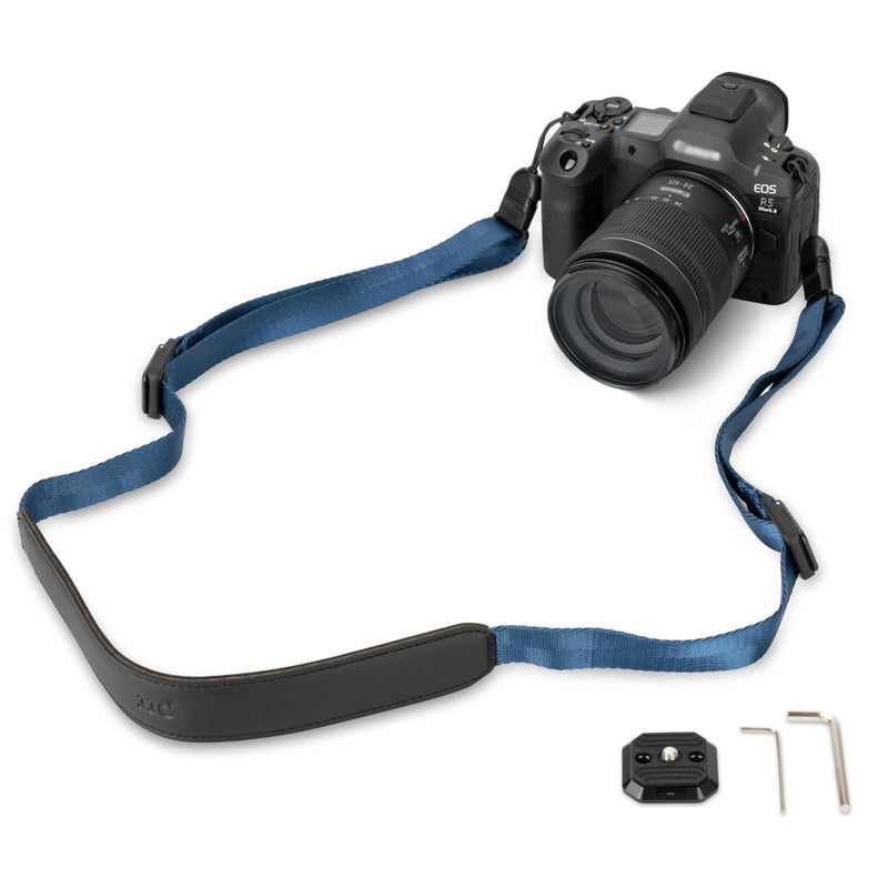 JJC Mirrorless Camera Neck Strap with Quick Release Buckles, Adjustable Shoulder Sling Strap for Sony A7C II A7 IV III A7R V IV ZV1 ZV-E10 Canon EOS R100 R50 M50 M6 Nikon Z30 Z50 Z6 Z7 II & More (Blue) - Image 1