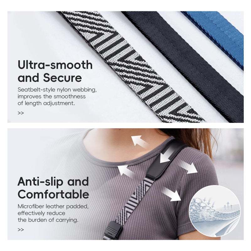 JJC Mirrorless Camera Neck Strap with Quick Release Buckles, Adjustable Shoulder Sling Strap for Sony A7C II A7 IV III A7R V IV ZV1 ZV-E10 Canon EOS R100 R50 M50 M6 Nikon Z30 Z50 Z6 Z7 II & More (Blue) - Image 5