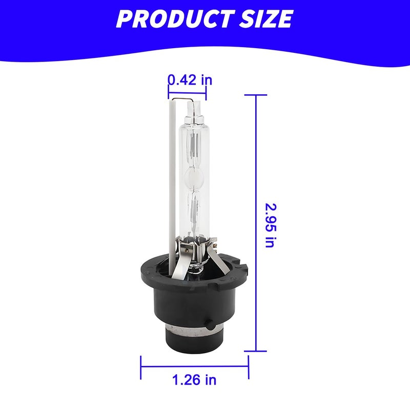 Mandark 2PCS Car D2S HID Bulbs, 6000K Cool White Xenon Headlight Replacement Lights, 35W 12V Super Bright Waterproof Automotive High Low Beam Lamps, Universal for SUV, Truck, RV - Image 2