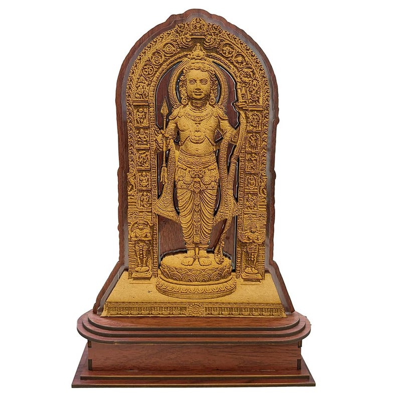 DEEP PRINT Shree Raam Lalla Engraving with Lights Size 10 x 7 Inchs with Light Stand - Image 4