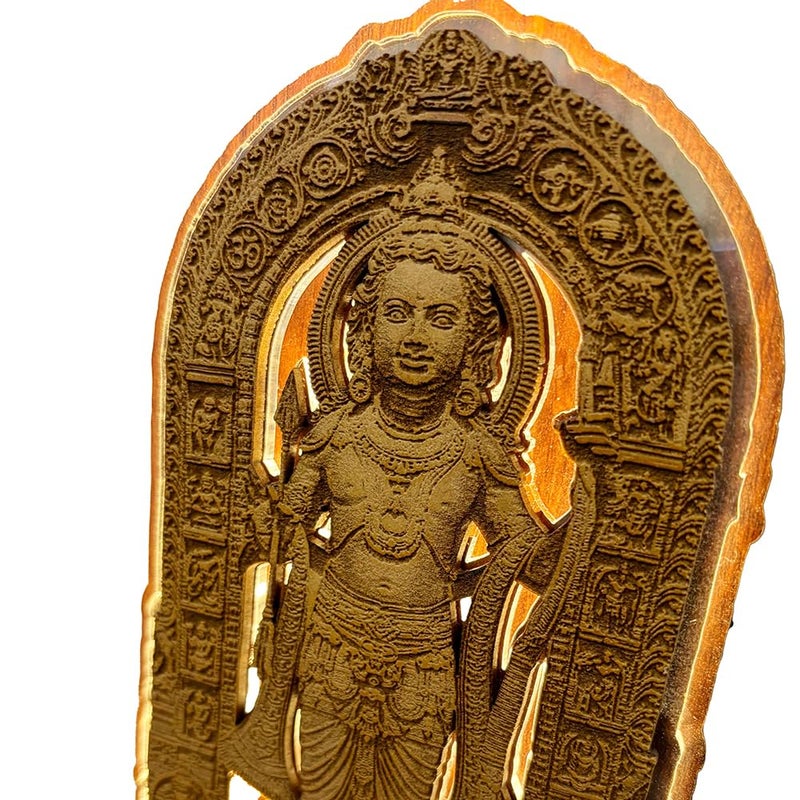 DEEP PRINT Shree Raam Lalla Engraving with Lights Size 10 x 7 Inchs with Light Stand - Image 2