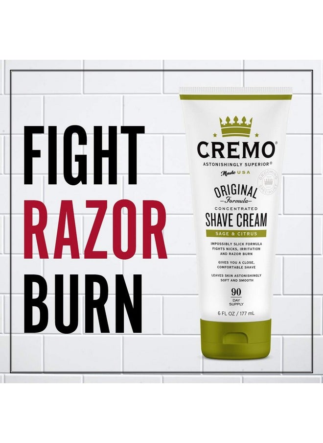 cremo Remo Barber Grade Sage & Citrus Shave Cream Astonishingly Superior Ultraslick Shaving Cream Fights Nicks Cuts And Razor Burn 6 Fl Oz (2 Pack)  - Image 3