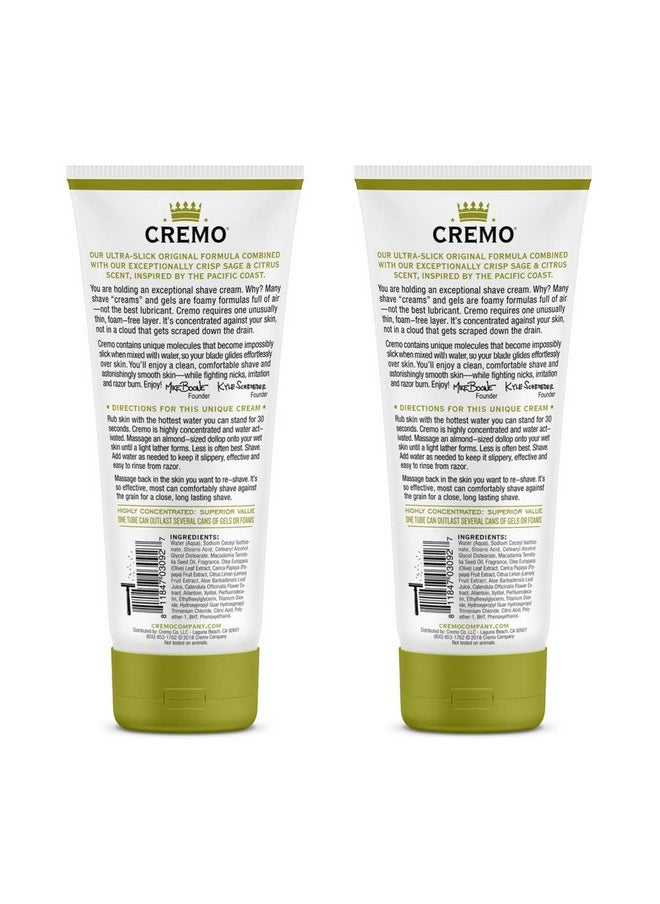 cremo Remo Barber Grade Sage & Citrus Shave Cream Astonishingly Superior Ultraslick Shaving Cream Fights Nicks Cuts And Razor Burn 6 Fl Oz (2 Pack)  - Image 5