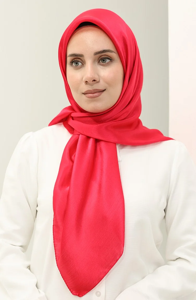 Sefa Merve Evening Dress Jan Jan Scarf 2025-22 Dark Fuchsia
