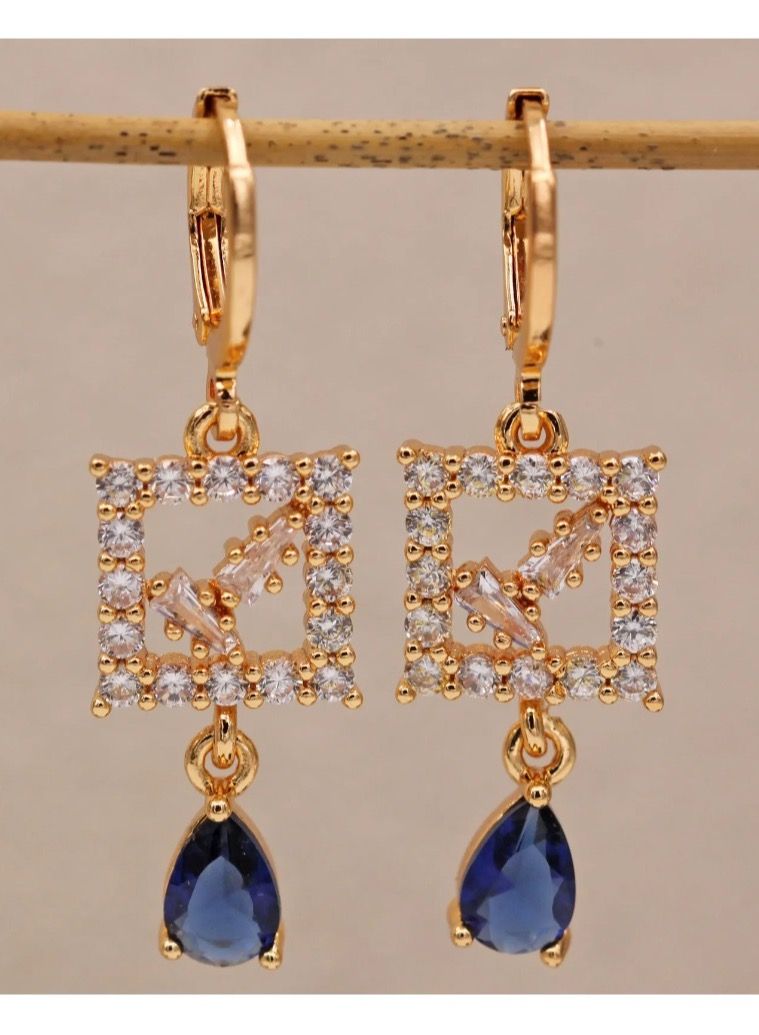 Dangle Charms Elegant & High Quality 18k Gold Plated Earrings For Women - Image 3