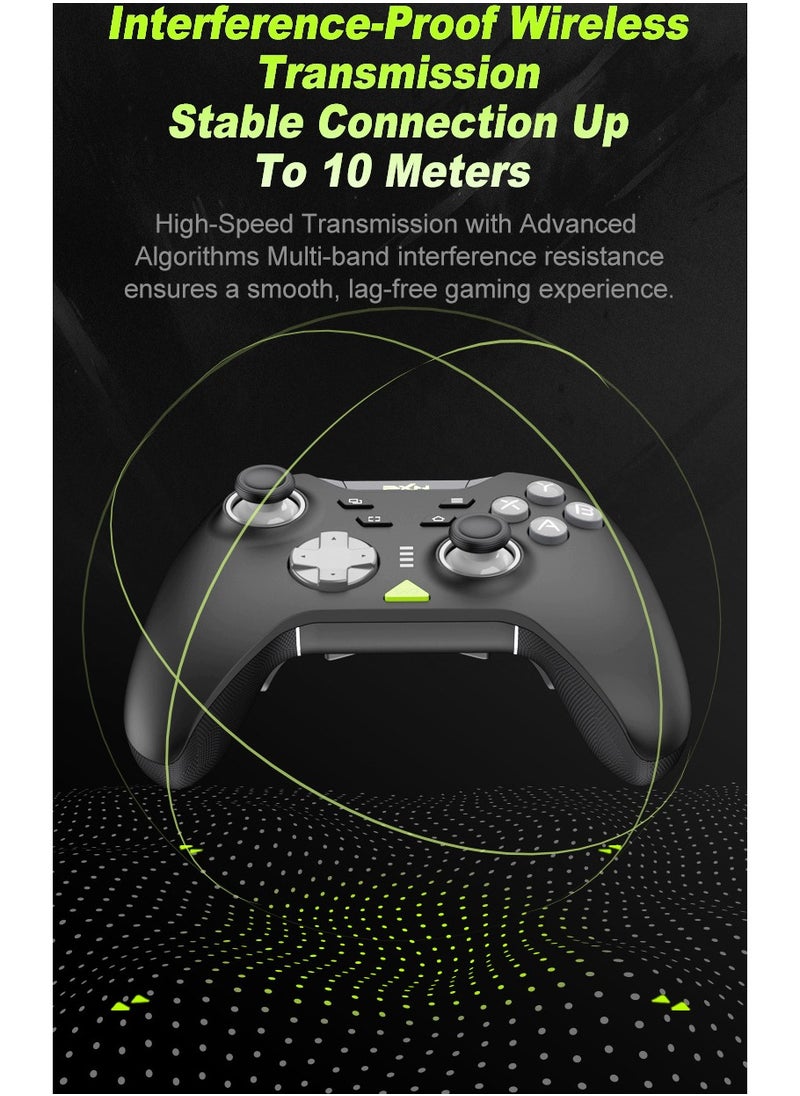 General - Classic Wireless Gamepad PXN P5 Bluetooth Gaming Controller 0 Deadzone One-Button Wake Up 1000Hz Hall Effect Joystick 256 Level Hall Effect Trigger 1000mAh Battery 6-Axis Gyroscope for Steam / Switch / PC / Android / iOS Black - Image 1