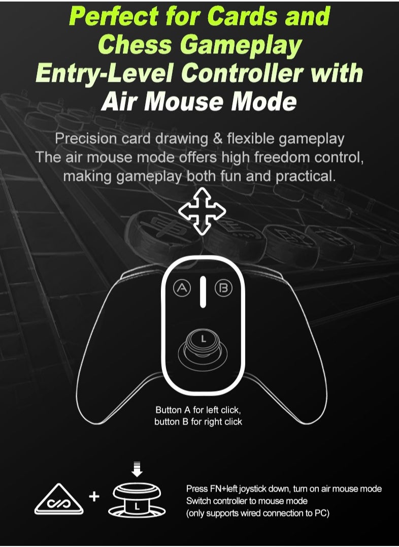 General - Classic Wireless Gamepad PXN P5 Bluetooth Gaming Controller 0 Deadzone One-Button Wake Up 1000Hz Hall Effect Joystick 256 Level Hall Effect Trigger 1000mAh Battery 6-Axis Gyroscope for Steam / Switch / PC / Android / iOS Black - Image 1