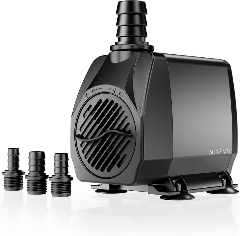 AC Infinity Submersible Water Pump 792 GPH (3000 L/H), Ultra Quiet 36W Fish Tank Flow Pressure Control with 10 ft. High Lift Pump for Aquariums, Fountains, Ponds, Pools, Hydroponics - Image 1